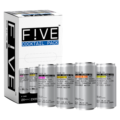FIVE Drinks Cocktail Variety 8pk 200ml Can 9%-10% ABV
