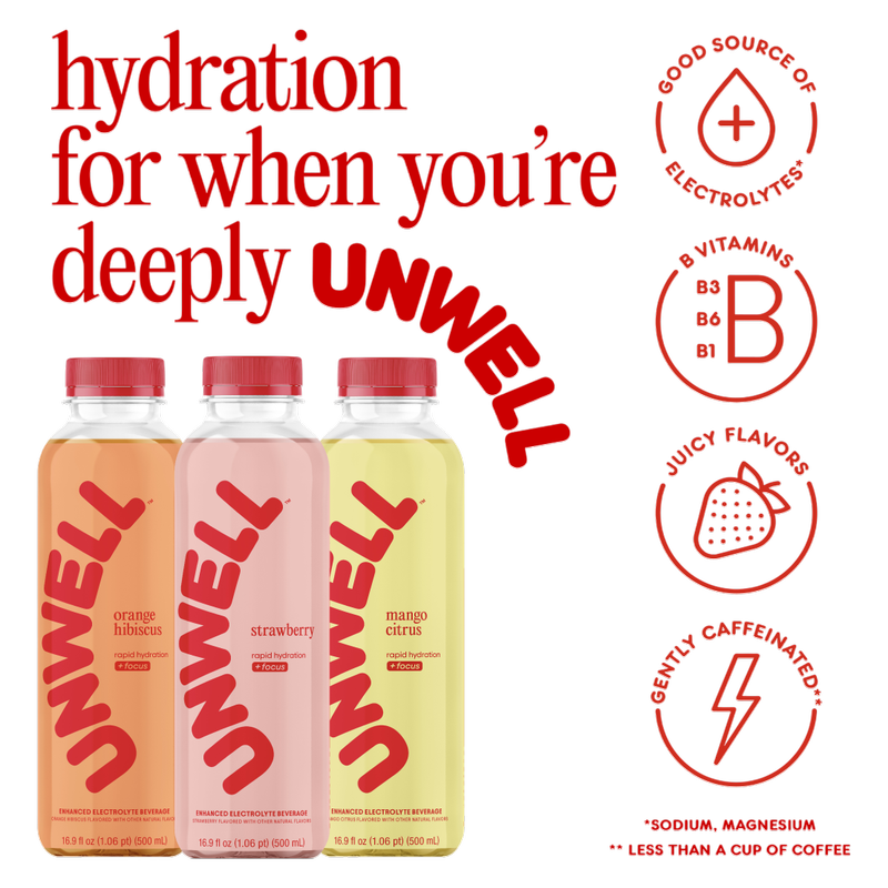 Unwell Strawberry Hydration Drink 16.9oz Btl