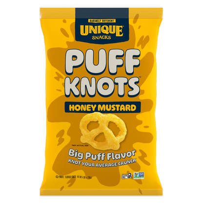 Unique Snacks Puff Knots, Honey Mustard, 4.8oz