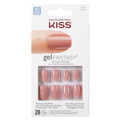 Kiss Gel Fantasy Ready-To-Wear Fake Nails Pink 28 ct