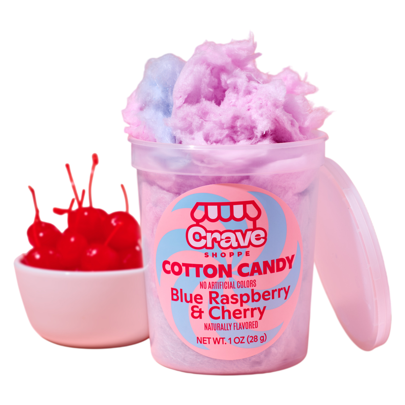 Crave Shoppe Blue Raspberry & Cherry Swirl Cotton Candy 1oz