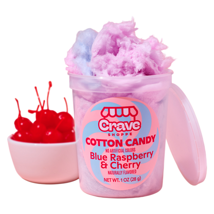 Crave Shoppe Blue Raspberry & Cherry Swirl Cotton Candy 1oz