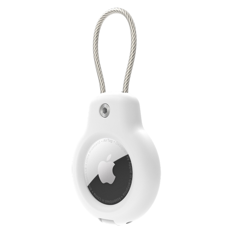 AirTag PC Rope Safety Lock Protective Case, White