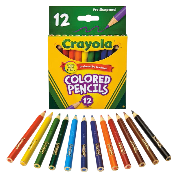 Crayola Pencils Short-Length Colored Pencil Set, 12CT