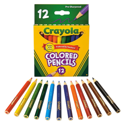 Crayola Pencils Short-Length Colored Pencil Set, 12CT