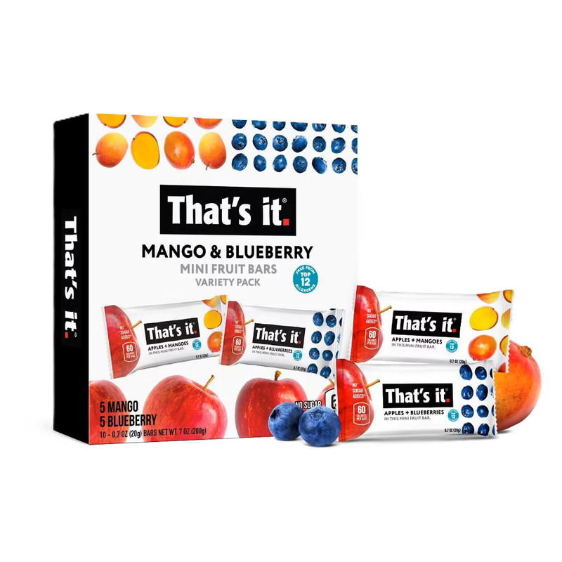 That's It. Mango & Blueberry Mini Fruit Bar Variety Pack 10ct