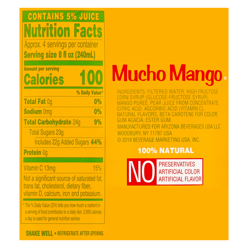 AriZona Mucho Mango Juice 34oz Btl - Arizona BevMo! AriZona Mucho Mango Juice 34oz Btl - Arizona BevMo!