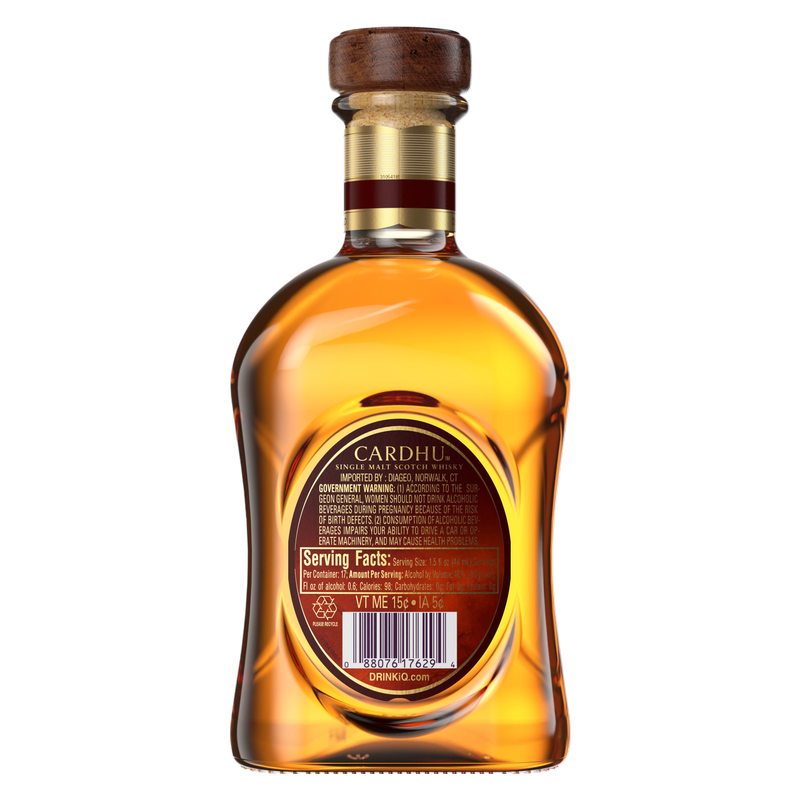 Cardhu 12 Year Old Single Malt Scotch Whisky, 750 mL - Cardhu – BevMo!