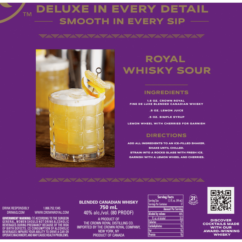 Crown Royal 750ml Gift Set w/ Flask