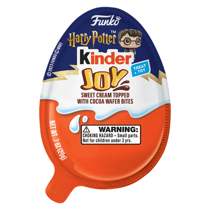 KINDER JOY Egg, Sweet Cream and Chocolatey Wafers Bits, DC Funko Pop Batman, Superman, and more / Harry Potter Funko Pop (Toys May Vary)