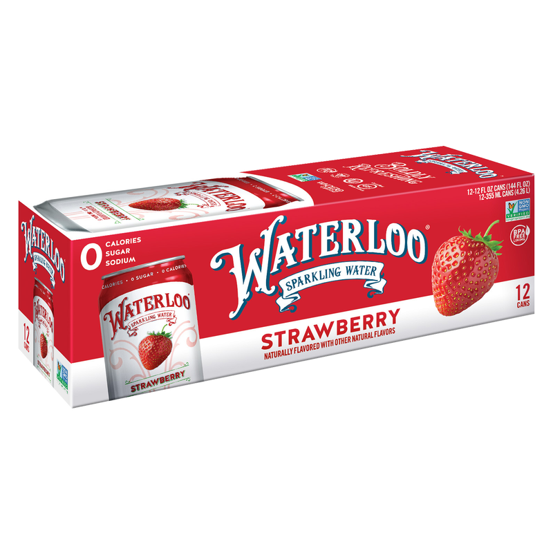 Waterloo 12pk Sparkling Strawberry Water 12oz Can