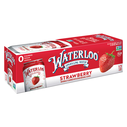 Waterloo 12pk Sparkling Strawberry Water 12oz Can