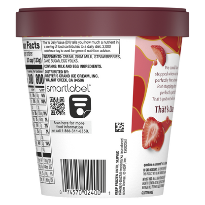 Haagen-Dazs Strawberry Ice Cream, 14oz.