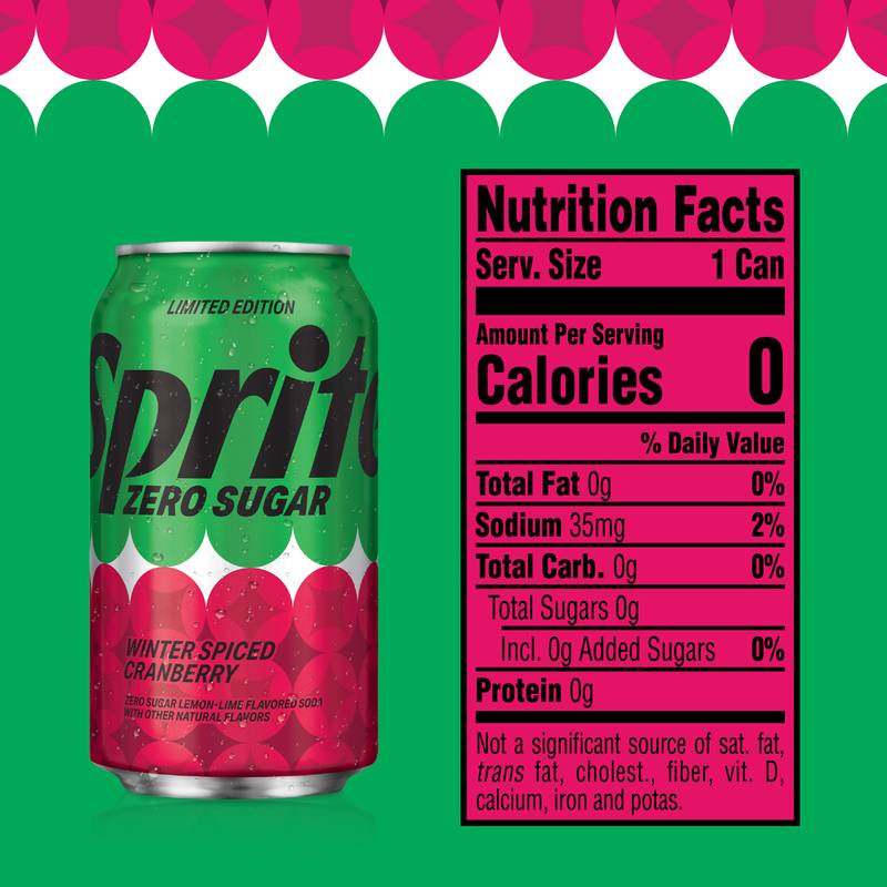 Sprite Winter Spiced Cranberry Zero Sugar 12pk 12oz Can