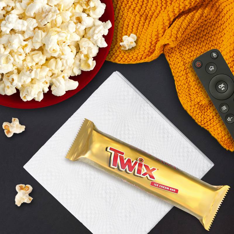 TWIX Ice Cream Bar Vanilla Caramel Chocolatey Cookie Dessert Bar, 3 Oz Bar