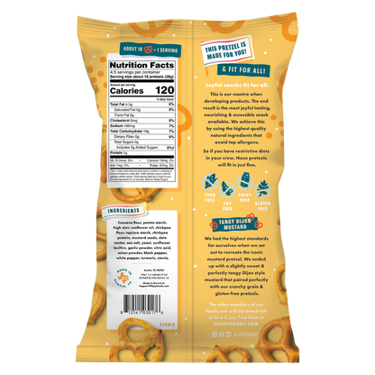 FitJoy Tangy Dijon Mustard Grain Free Pretzel Twists 4.5oz