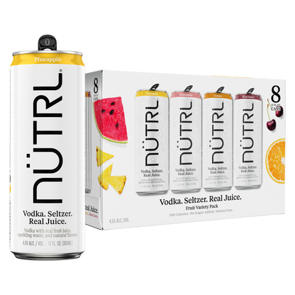 NUTRL Real Juice Vodka Hard Seltzer Variety Pack 8pk 12oz Cans 4.5% ABV