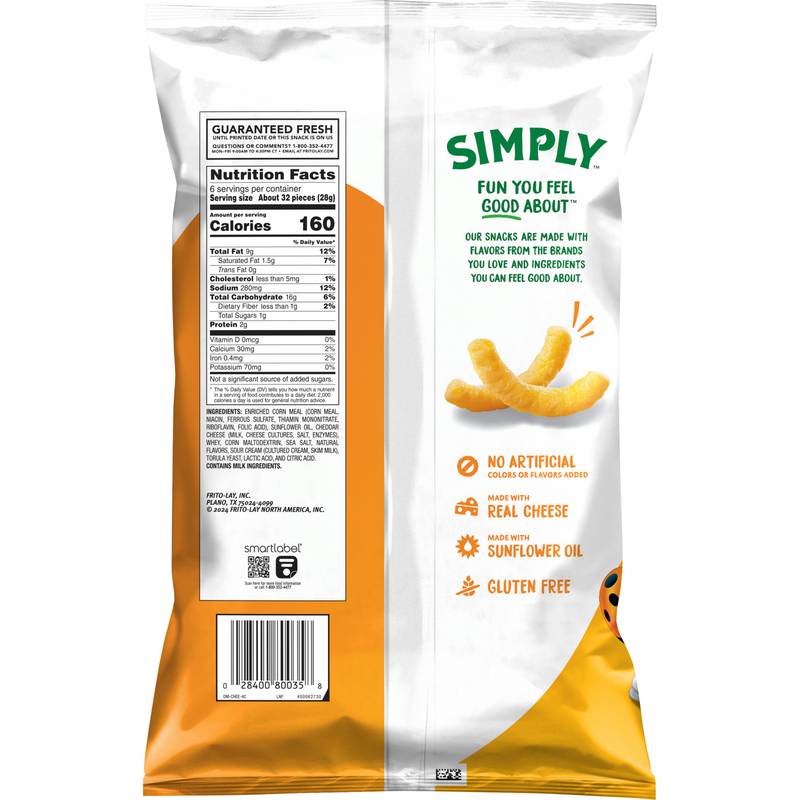 Simply Cheetos Puffs Organic White Cheddar 6oz 