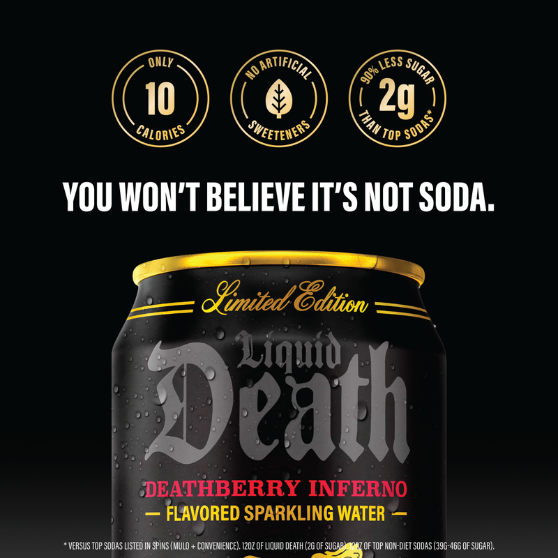 Liquid Death Deathberry Inferno Water 6pk 12oz Can