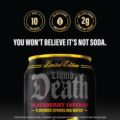 Liquid Death Deathberry Inferno Water 6pk 12oz Can