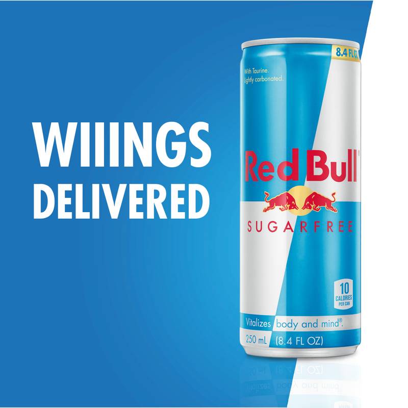 Red Bull Energy Drink Sugar Free 4pk 8.4oz Can- XL