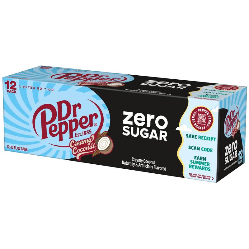 Dr Pepper Zero Sugar Creamy Coconut 12pk 12oz Can