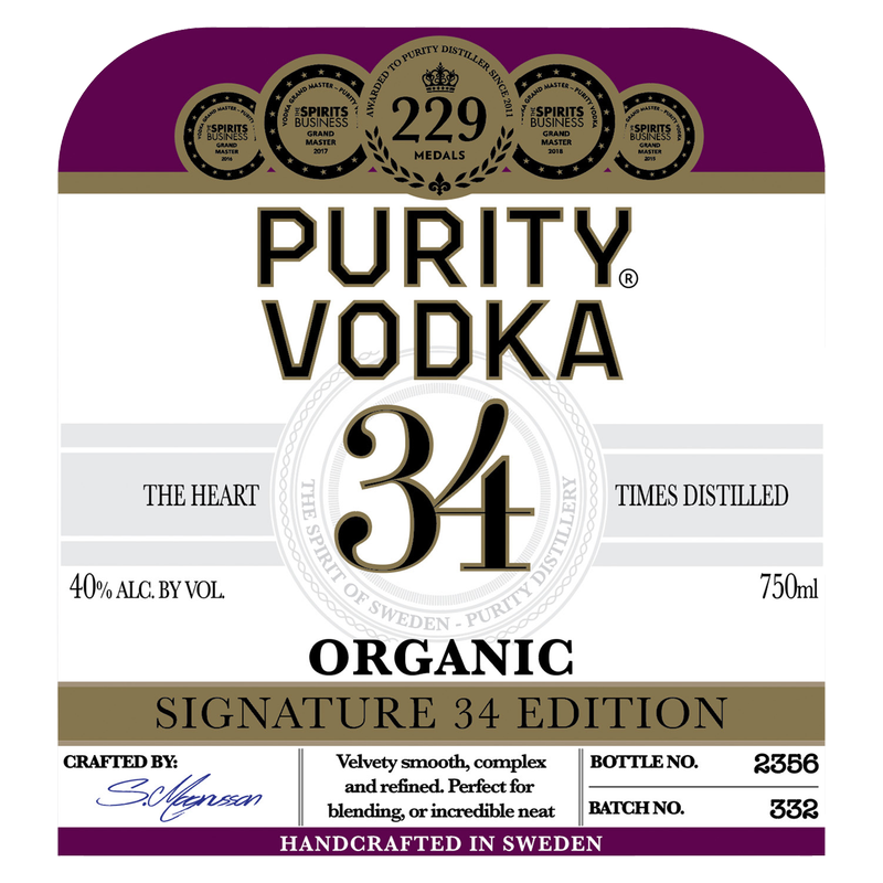 Purity Organic Vodka 750ml