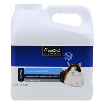 Essential Everyday Scoopable Cat Litter, Scented 14lb