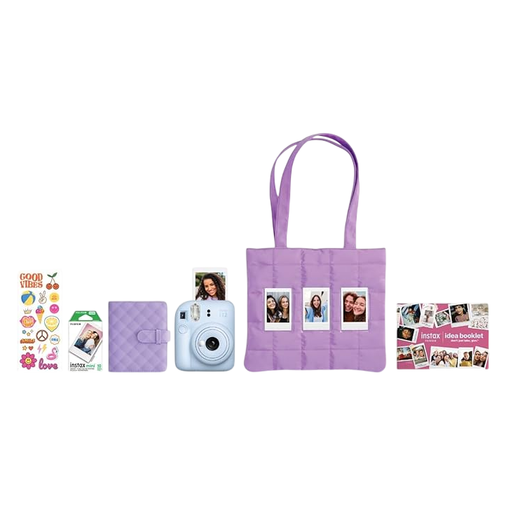 FUJIFILM  Blue Instax Mini 12 Instant Film Camera Gift Bundle