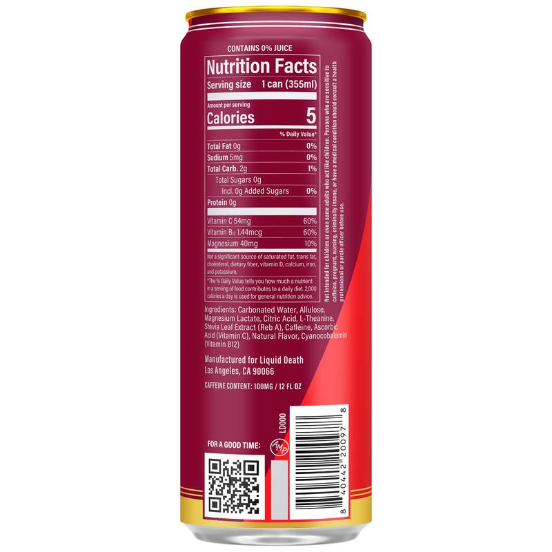 Liquid Death Murder Mystery Sparkling Energy 12oz Can
