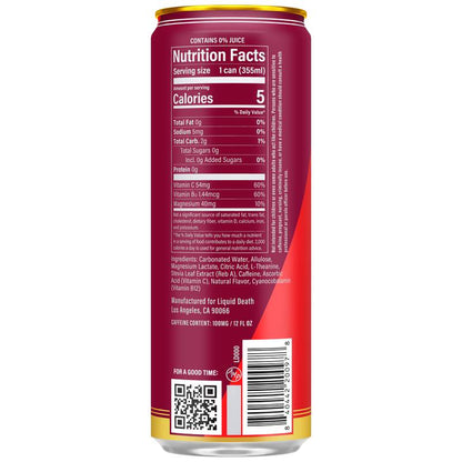 Liquid Death Murder Mystery Sparkling Energy 12oz Can