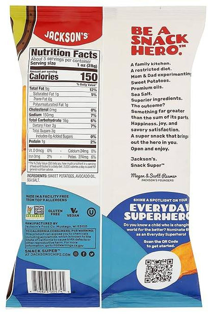 Jackson's Sea Salt 5oz Avocado Oil Sweet Potato Chips, 5oz