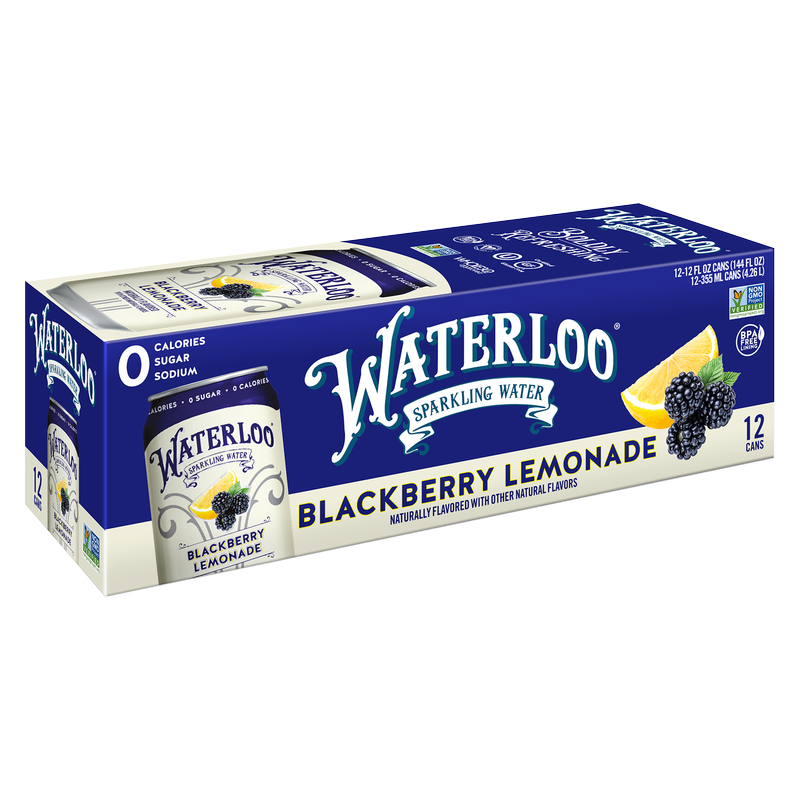 Waterloo 12pk Sparkling Blackberry Lemonade Water 12oz Can
