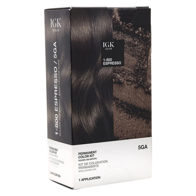 IGK PERMANENT COLOR KIT 1-800 Espresso- Golden Ash Brown 5GA