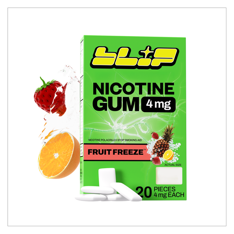 Blip Fruit Freeze Nicotine Gum Quit Smoking Aid 20ct 4mg