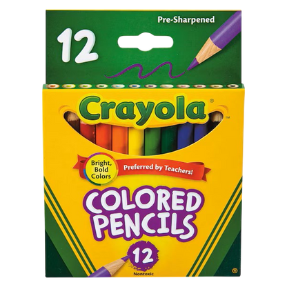 Crayola Pencils Short-Length Colored Pencil Set, 12CT