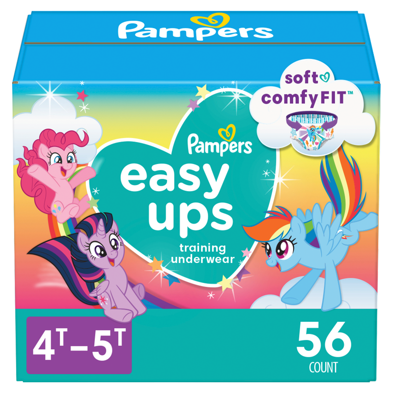 Pampers 56ct EasyUps Training Underwear, 4T/5T, Super Girl