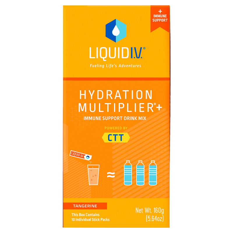 Liquid I.V. Hydration Multiplier + Immune Support Electrolyte Drink Mix Powder Tangerine 10ct Box