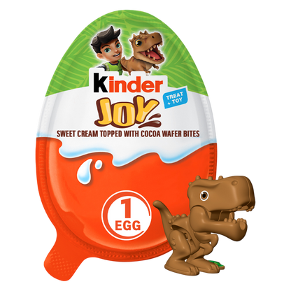 Kinder Joy Egg, Treat Plus Toy, Sweet Creams and Chocolatey Wafers, Individually Wrapped, 0.7 oz