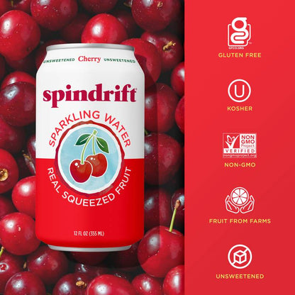 Spindrift Cherry Sparkling Water 8pk 12oz Can