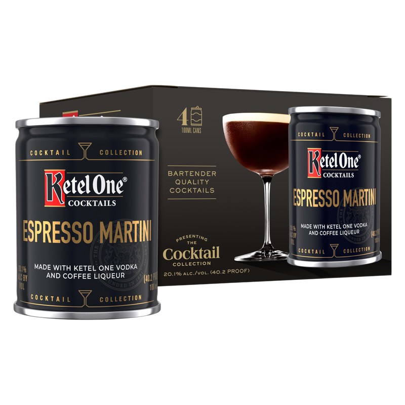 Ketel One Espresso Martini Cocktail (Made with Ketel One Vodka), 100 mL Cans, 4 Pack