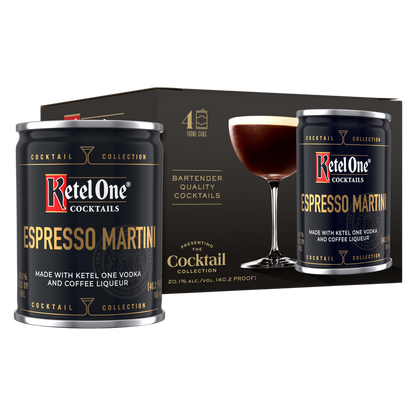 Ketel One Espresso Martini Cocktail (Made with Ketel One Vodka), 100 mL Cans, 4 Pack