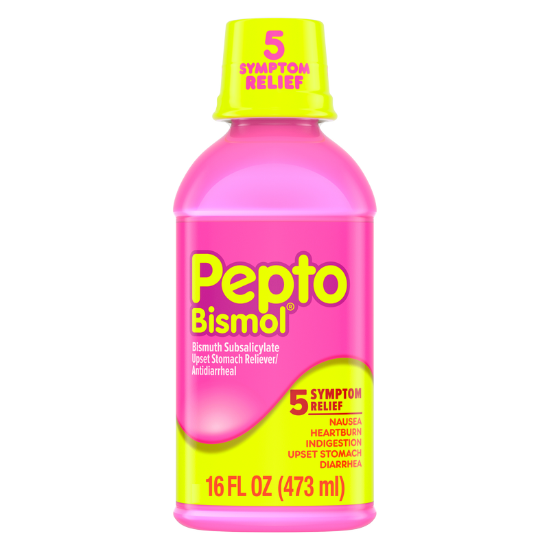 Pepto Bismol 5 Symptoms Digestive Relief Original Liquid 16 oz