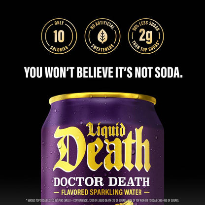 Liquid Death Doctor Death Sparkling Water 6pk 12oz Can