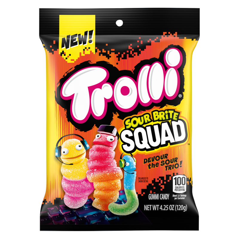 Trolli Sour Brite Squad Gummy Candy, Sour Gummy Worms, 4.25 oz - Trolli ...