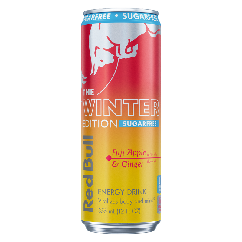 Red Bull Sugar Free Winter Edition Fuji Apple & Ginger Energy Drink 12oz Can