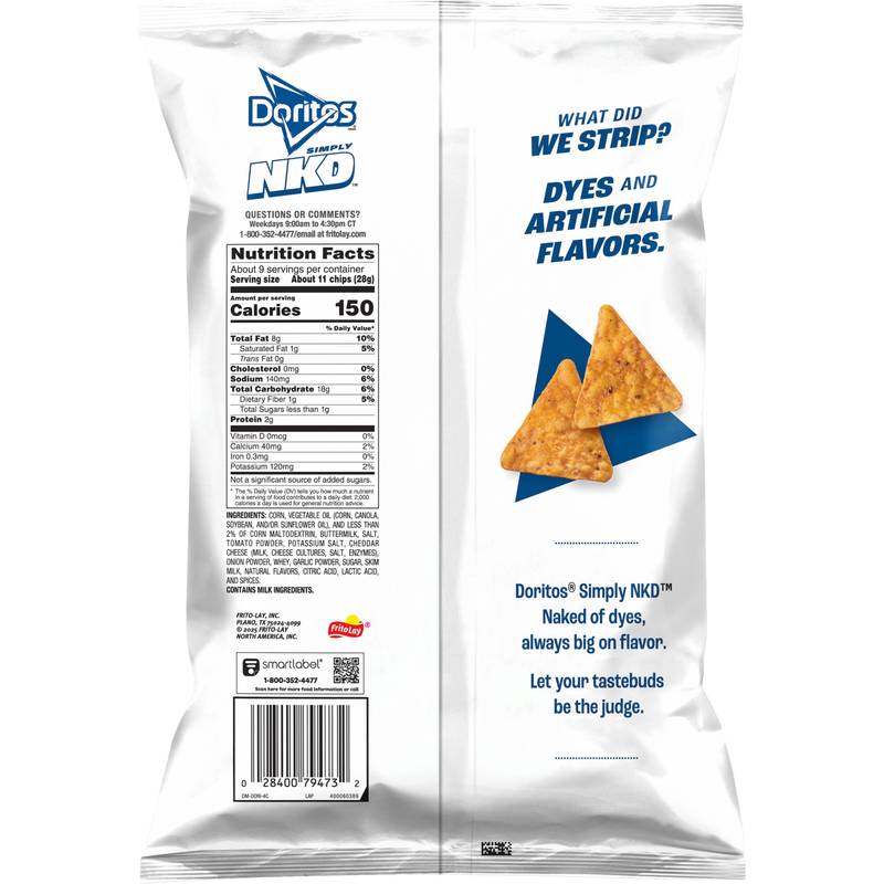Doritos Simply NKD Tortilla Chips Cool Ranch, 9.25oz