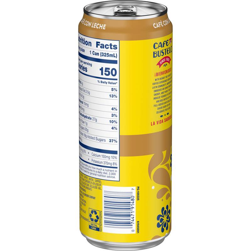 Cafe Bustelo Café con Leche Espresso 11oz Can