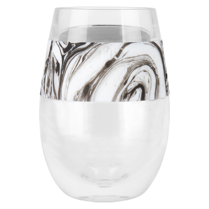 Host Wine Freeze Cup Black Swirl 8.5 oz