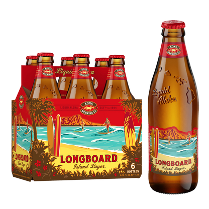 Kona Longboard Island Lager 6pk 12oz Btl 4.6% ABV